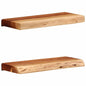 Prateleiras parede 2 pcs 40x20x3,5 cm madeira de acácia maciça