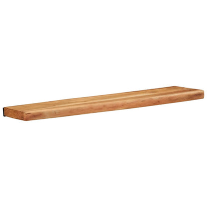 Prateleiras parede 2 pcs 80x20x3,5 cm madeira de acácia maciça