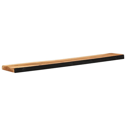 Prateleiras parede 2 pcs 100x20x3,5 cm madeira de acácia maciça