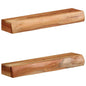 Prateleiras parede 2 pcs 60x17x8 cm madeira de acácia maciça