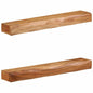 Prateleiras parede 2 pcs 80x17x8 cm madeira de acácia maciça