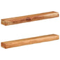 Prateleiras parede 2 pcs 100x17x8 cm madeira de acácia maciça