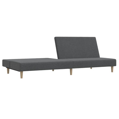 Sofá-cama de 2 lugares tecido cinzento-claro