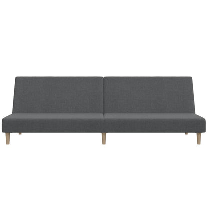 Sofá-cama de 2 lugares tecido cinzento-claro