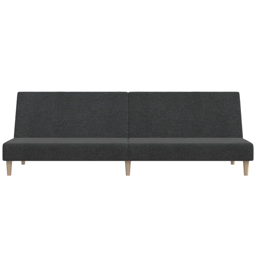 Sofá-cama de 2 lugares tecido cinzento-escuro