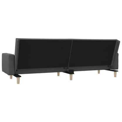Sofá-cama 2 lugares com duas almofadas tecido cinzento-claro