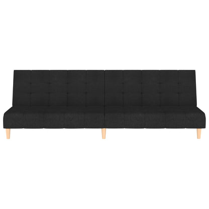 Sofá-cama de 2 lugares tecido preto