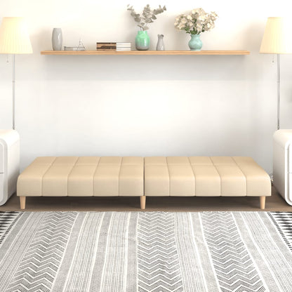 Sofá-cama de 2 lugares tecido cor creme