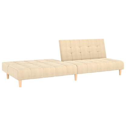 Sofá-cama de 2 lugares tecido cor creme