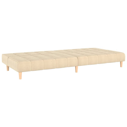 Sofá-cama de 2 lugares tecido cor creme