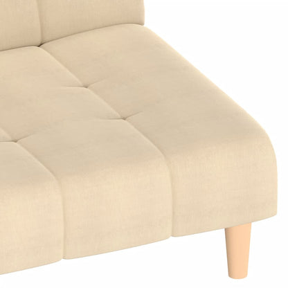 Sofá-cama de 2 lugares tecido cor creme