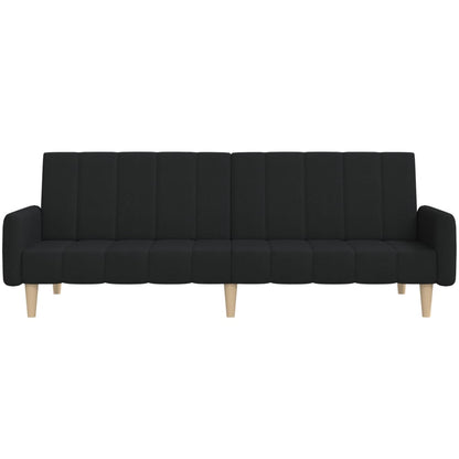 Sofá-cama de 2 lugares tecido preto