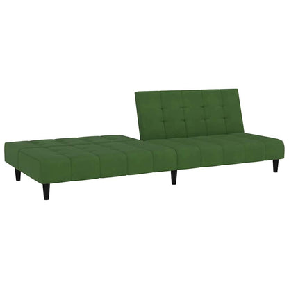 Sofá-cama de 2 lugares veludo verde-escuro