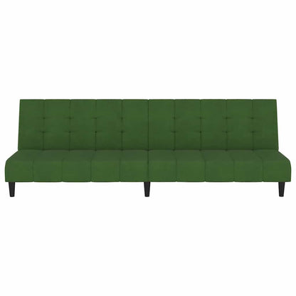 Sofá-cama de 2 lugares veludo verde-escuro