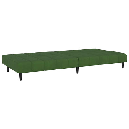 Sofá-cama de 2 lugares veludo verde-escuro