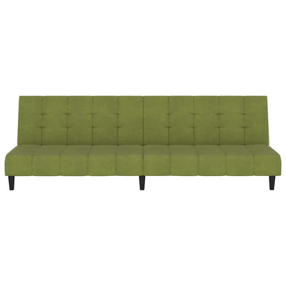 Sofá-cama de 2 lugares veludo verde-claro