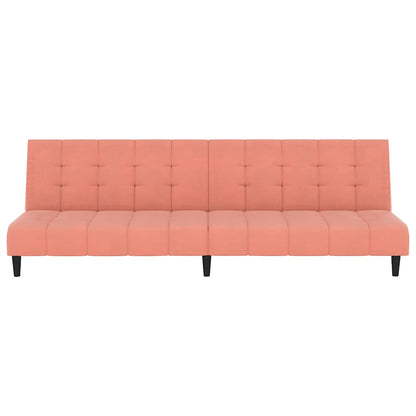 Sofá-cama de 2 lugares veludo rosa
