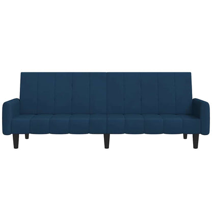 Sofá-cama de 2 lugares veludo azul