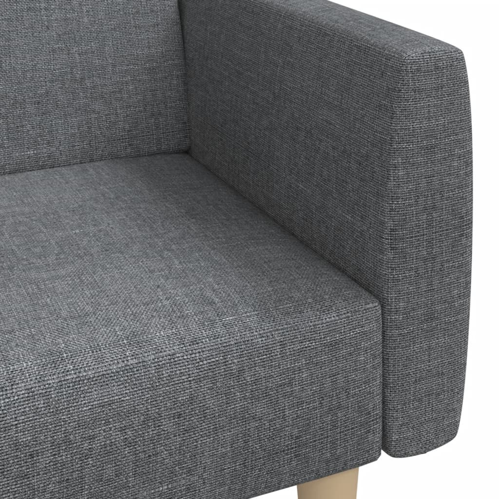 Sofá-cama de 2 lugares tecido cinzento-claro