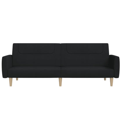 Sofá-cama de 2 lugares tecido preto