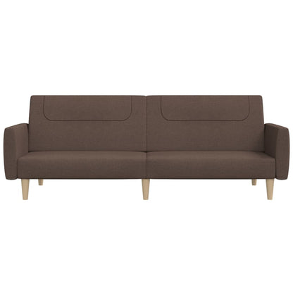 Sofá-cama de 2 lugares tecido cinzento-acastanhado