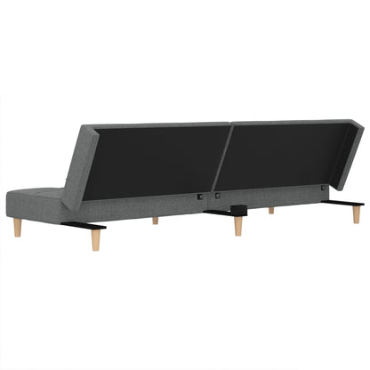 Sofá-cama 2 lugares com duas almofadas tecido cinzento-escuro