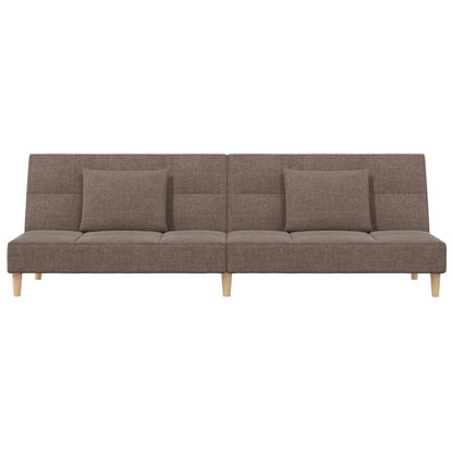 Sofá-cama 2 lugares c/ duas almofadas tecido cinza-acastanhado