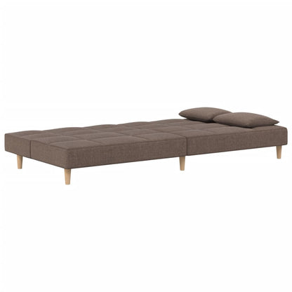 Sofá-cama 2 lugares c/ duas almofadas tecido cinza-acastanhado