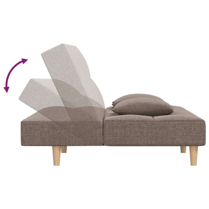 Sofá-cama 2 lugares c/ duas almofadas tecido cinza-acastanhado
