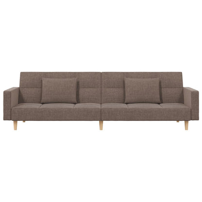 Sofá-cama 2 lugares c/ duas almofadas tecido cinza-acastanhado