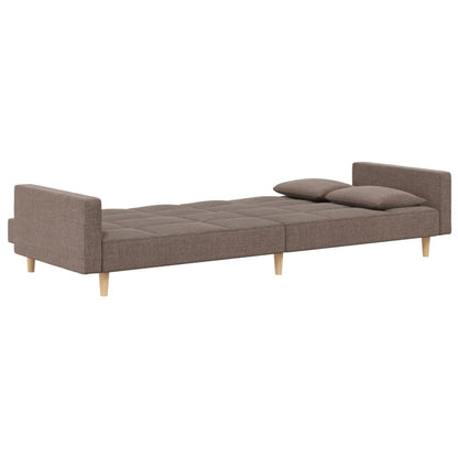 Sofá-cama 2 lugares c/ duas almofadas tecido cinza-acastanhado
