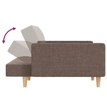 Sofá-cama 2 lugares c/ duas almofadas tecido cinza-acastanhado
