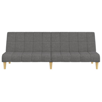 Sofá-cama de 2 lugares tecido cinzento-claro