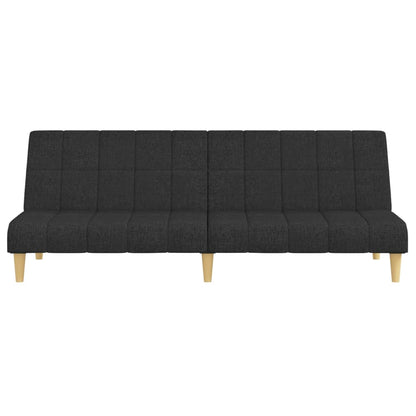 Sofá-cama de 2 lugares tecido preto