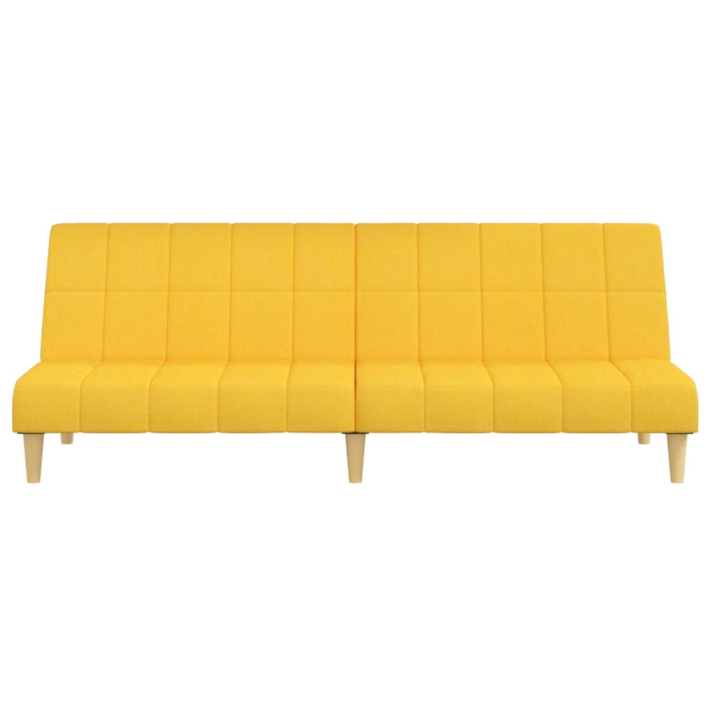 Sofá-cama de 2 lugares tecido amarelo