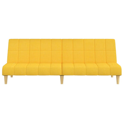 Sofá-cama de 2 lugares tecido amarelo