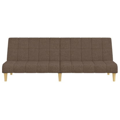 Sofá-cama de 2 lugares tecido cinzento-acastanhado
