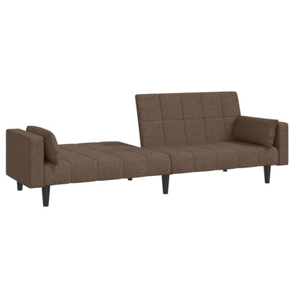 Sofá-cama 2 lugares c/ duas almofadas tecido cinza-acastanhado
