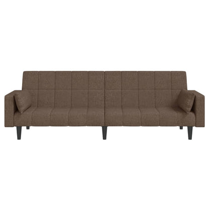 Sofá-cama 2 lugares c/ duas almofadas tecido cinza-acastanhado