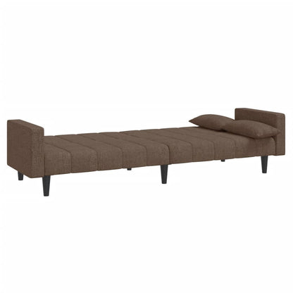 Sofá-cama 2 lugares c/ duas almofadas tecido cinza-acastanhado