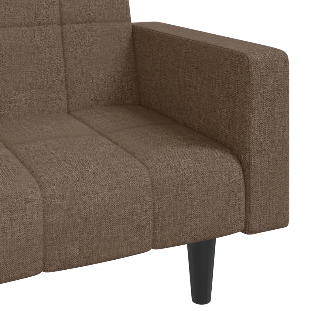 Sofá-cama 2 lugares c/ duas almofadas tecido cinza-acastanhado