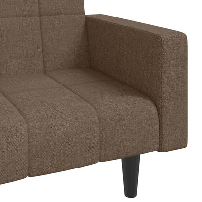 Sofá-cama 2 lugares c/ duas almofadas tecido cinza-acastanhado