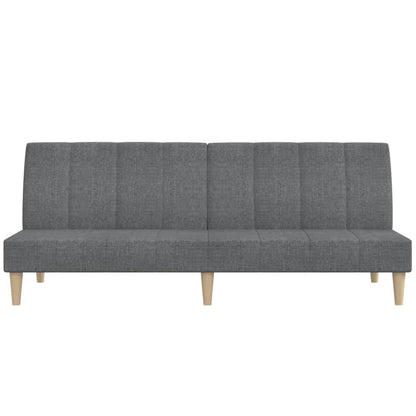 Sofá-cama de 2 lugares tecido cinzento-claro