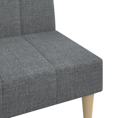 Sofá-cama de 2 lugares tecido cinzento-claro