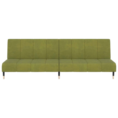Sofá-cama de 2 lugares veludo verde-claro
