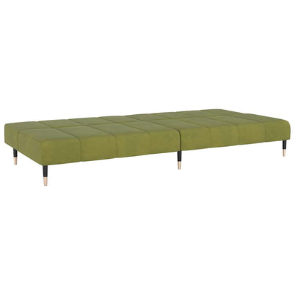 Sofá-cama de 2 lugares veludo verde-claro