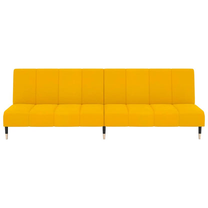 Sofá-cama de 2 lugares veludo amarelo