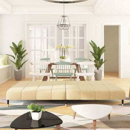 Sofá-cama de 2 lugares veludo cor creme