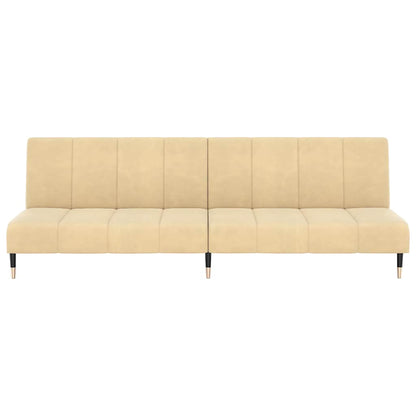 Sofá-cama de 2 lugares veludo cor creme