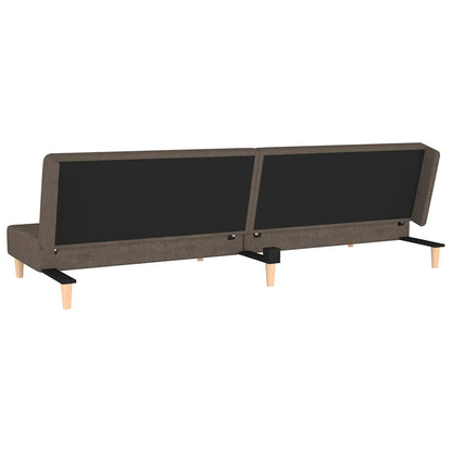 Sofá-cama 2 lugares com duas almofadas tecido castanho